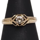 K18YG イエローゴールド ダイヤ0.20ct 1P リング 指輪 レディース 9号 【中古】